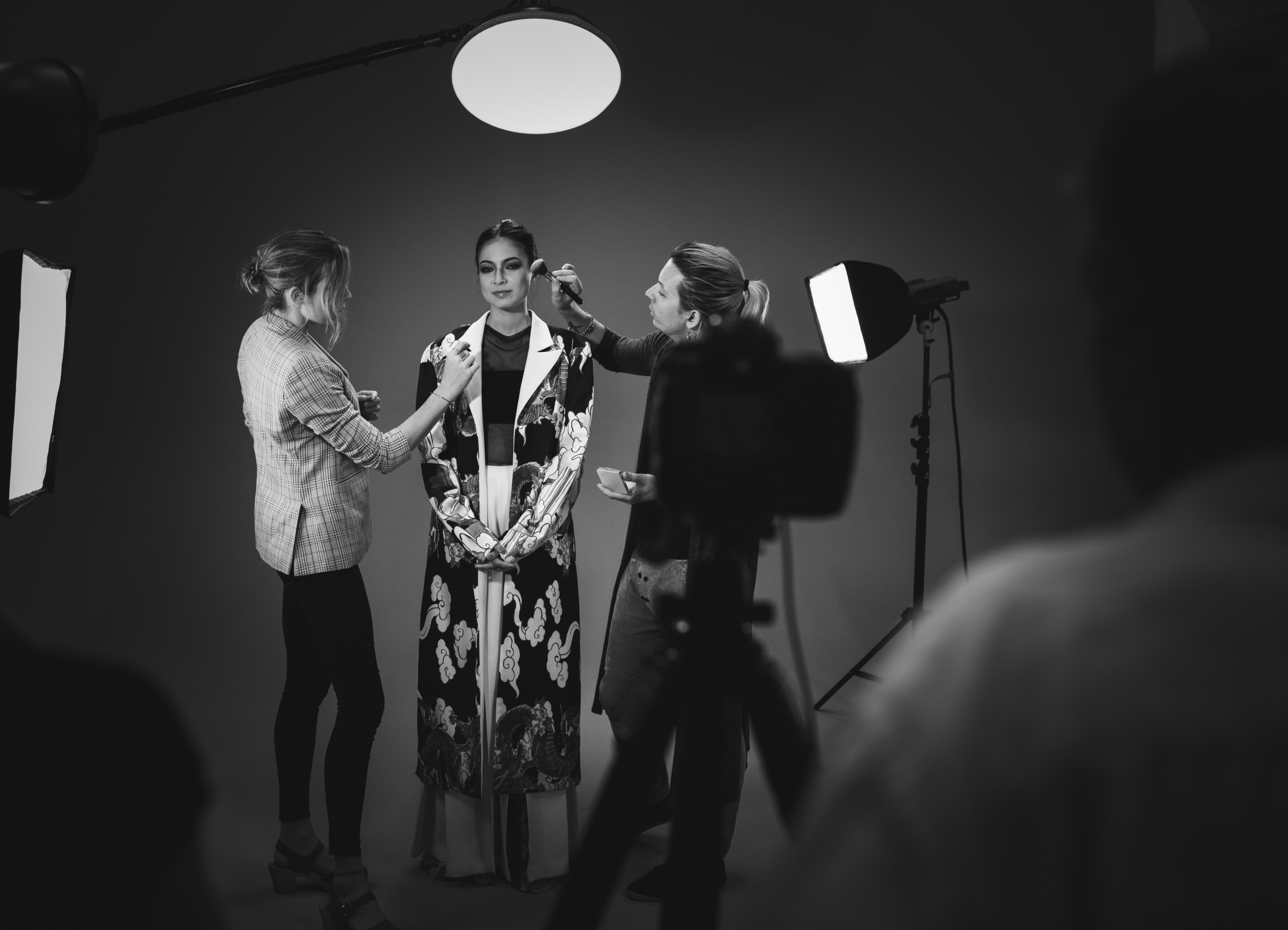 Artists doing touch ups for the model